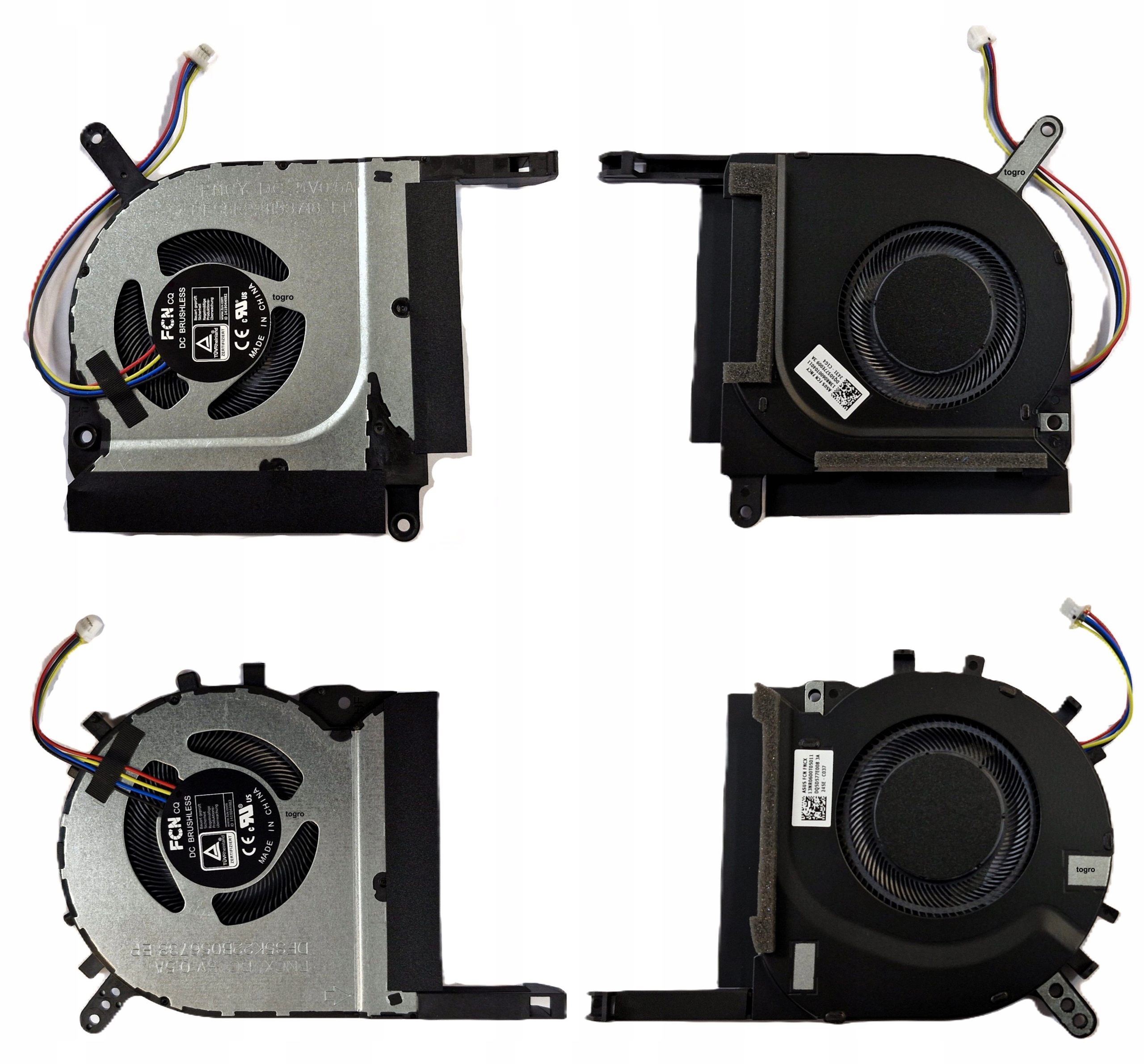 2 Ks Nové Ventilátory Asus F15 FX506H FX706H FX506QR FA706 Cpu a Gpu