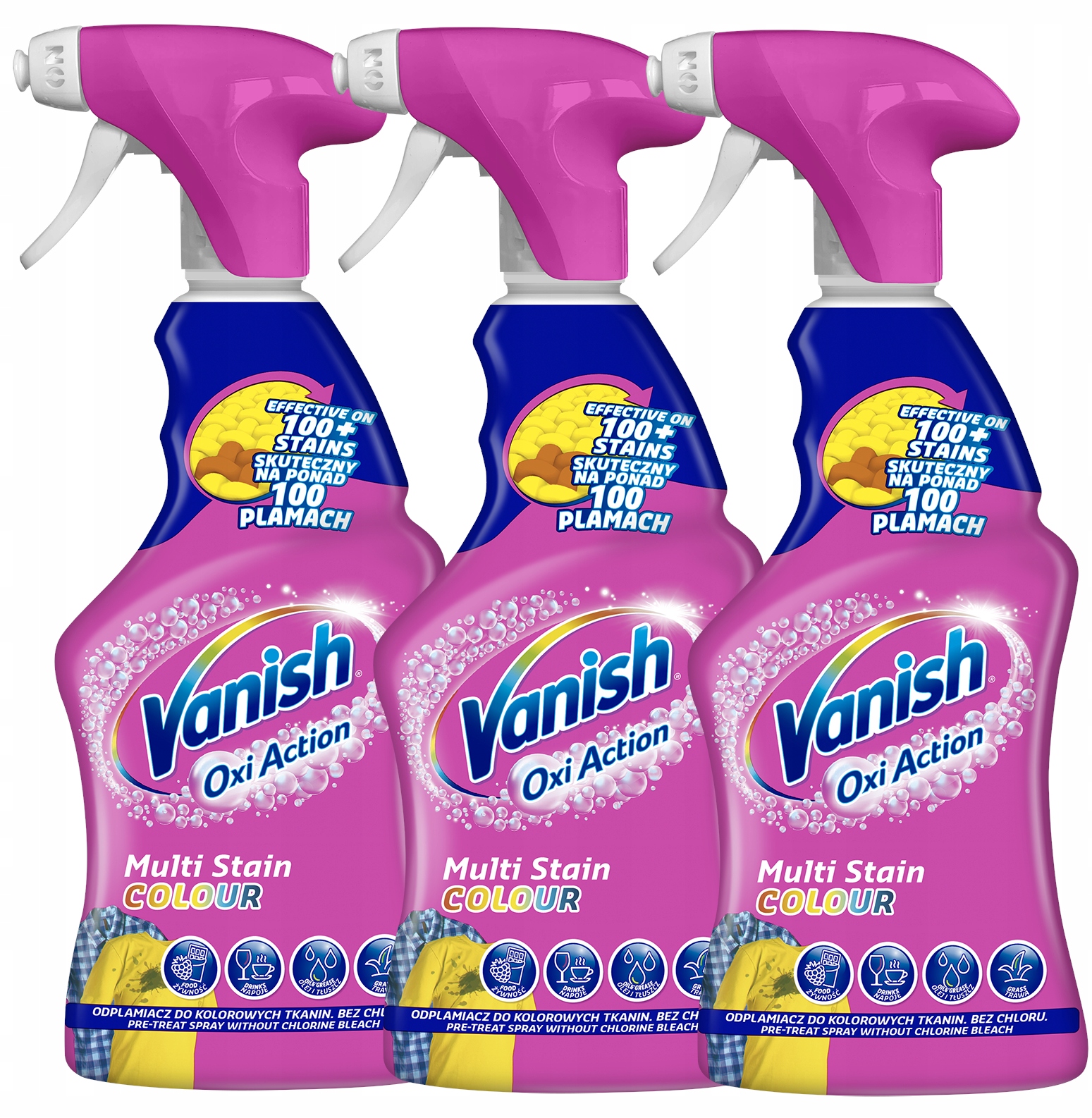 VANISH Oxi Action Odplamiacz do tkanin 3x500ml