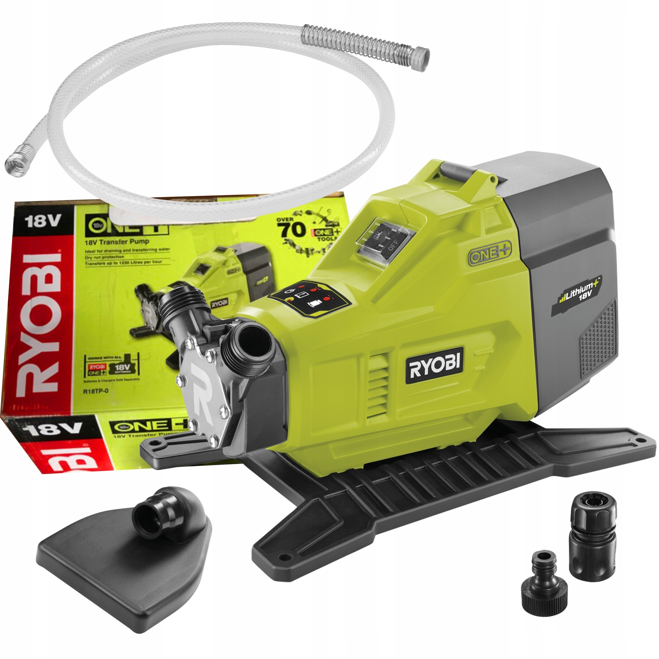 Akumulátorová Vodná Pumpa Ryobi R18TP-0 One+ 18V Nástavce