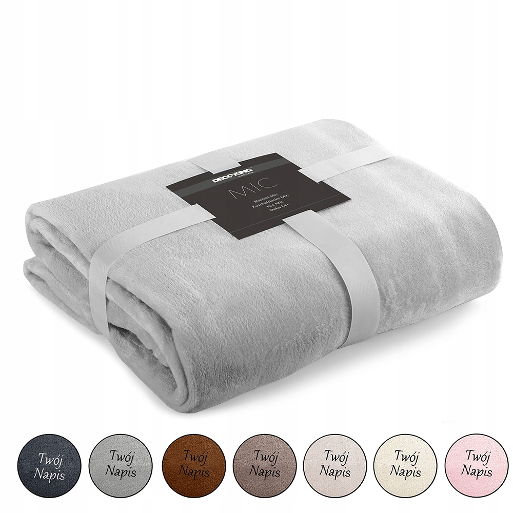 Koc z HAFTEM 70x150 - KOLORY - PREZENT