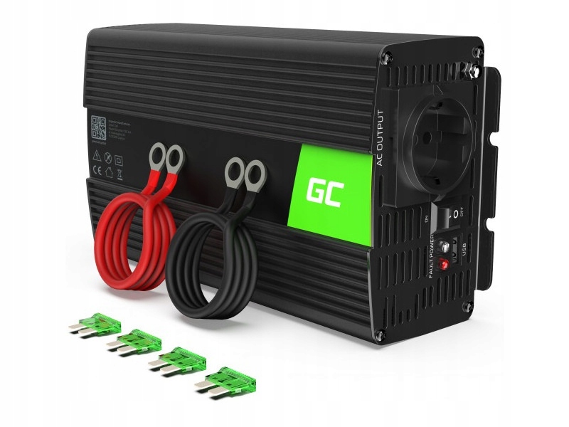 Przetwornica samochodowa Green Cell 12V do 220V, 1000W/2000W