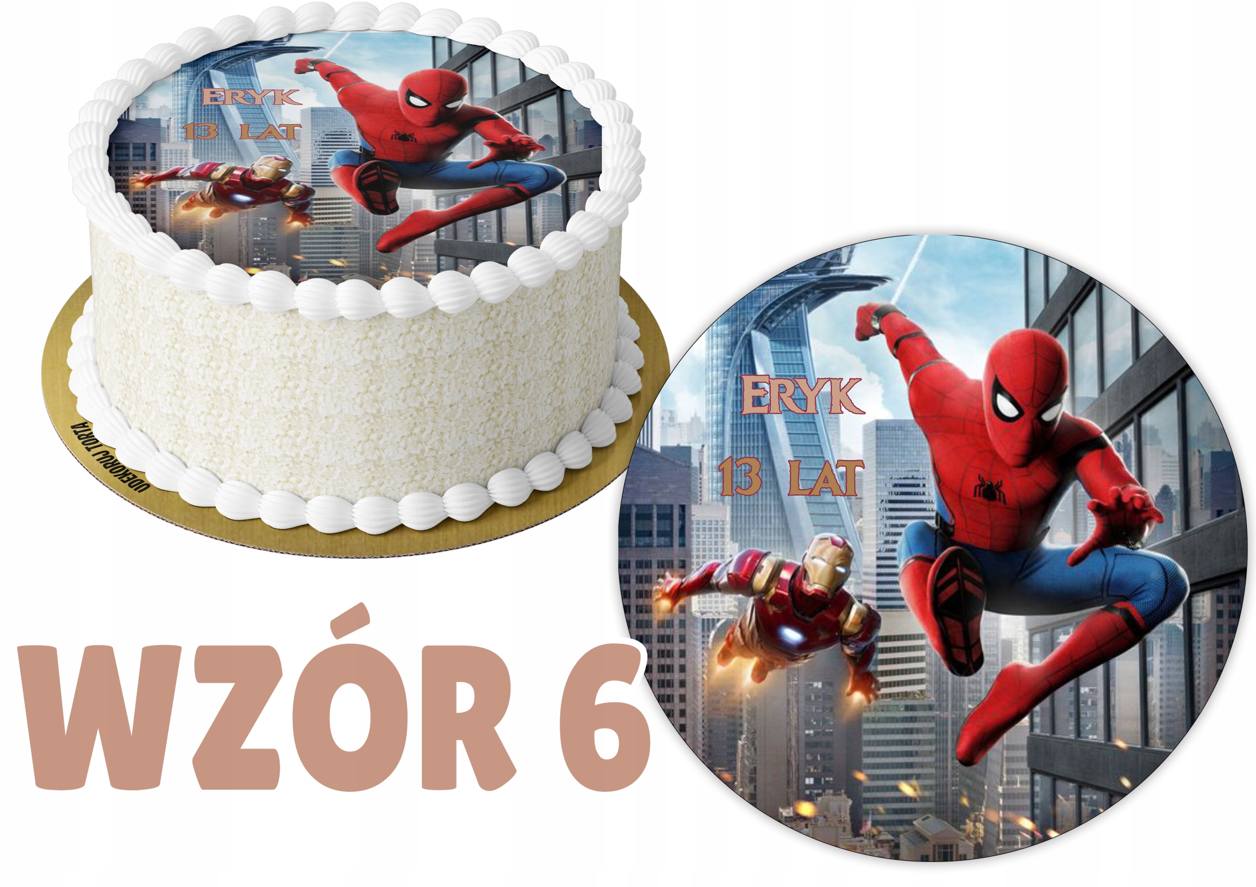Opłatek z nadrukiem SPIDER-MAN + IMIĘ Typ opłatek na tort