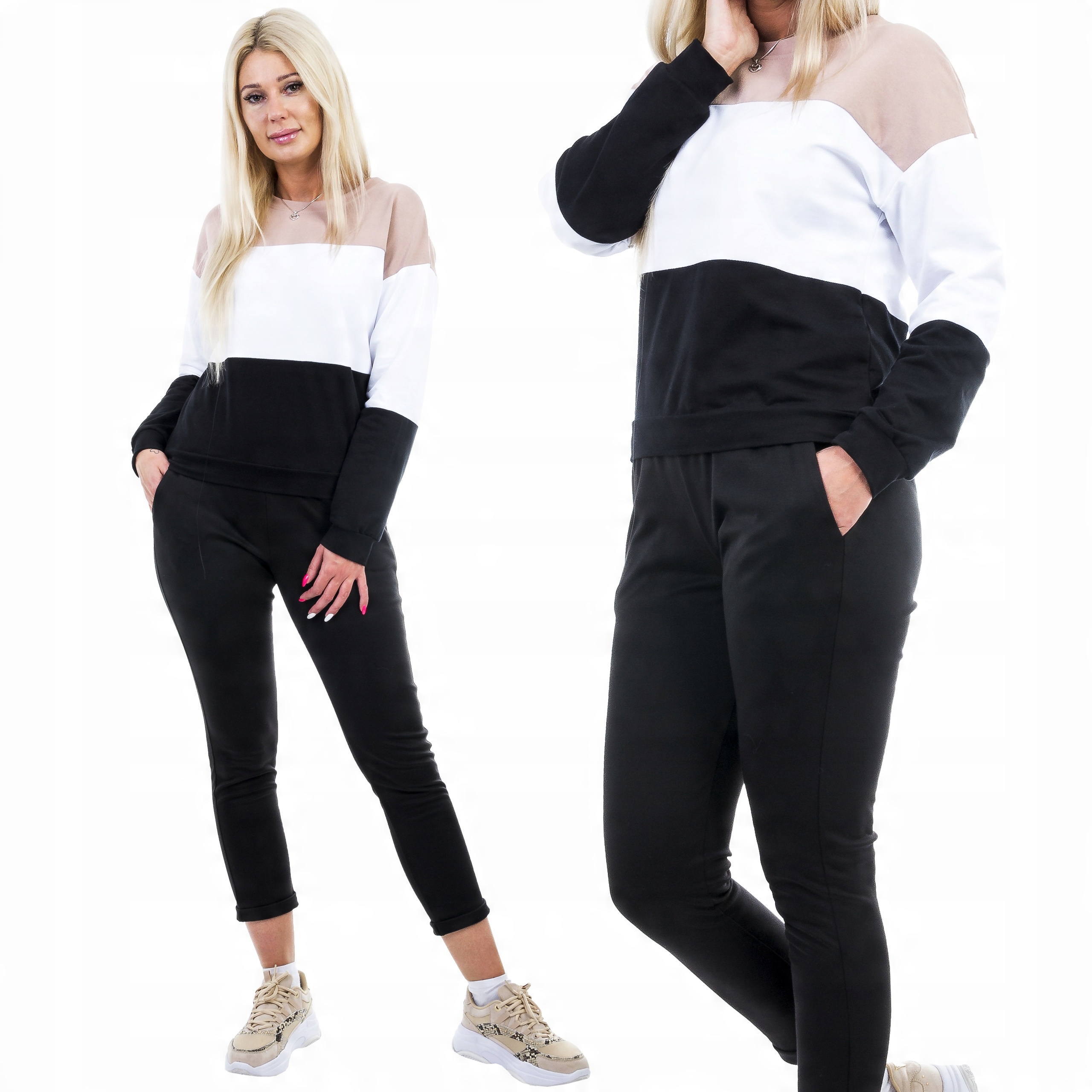 

Z287 Komplet Dres Pasy Beżowo - Czarny r 44