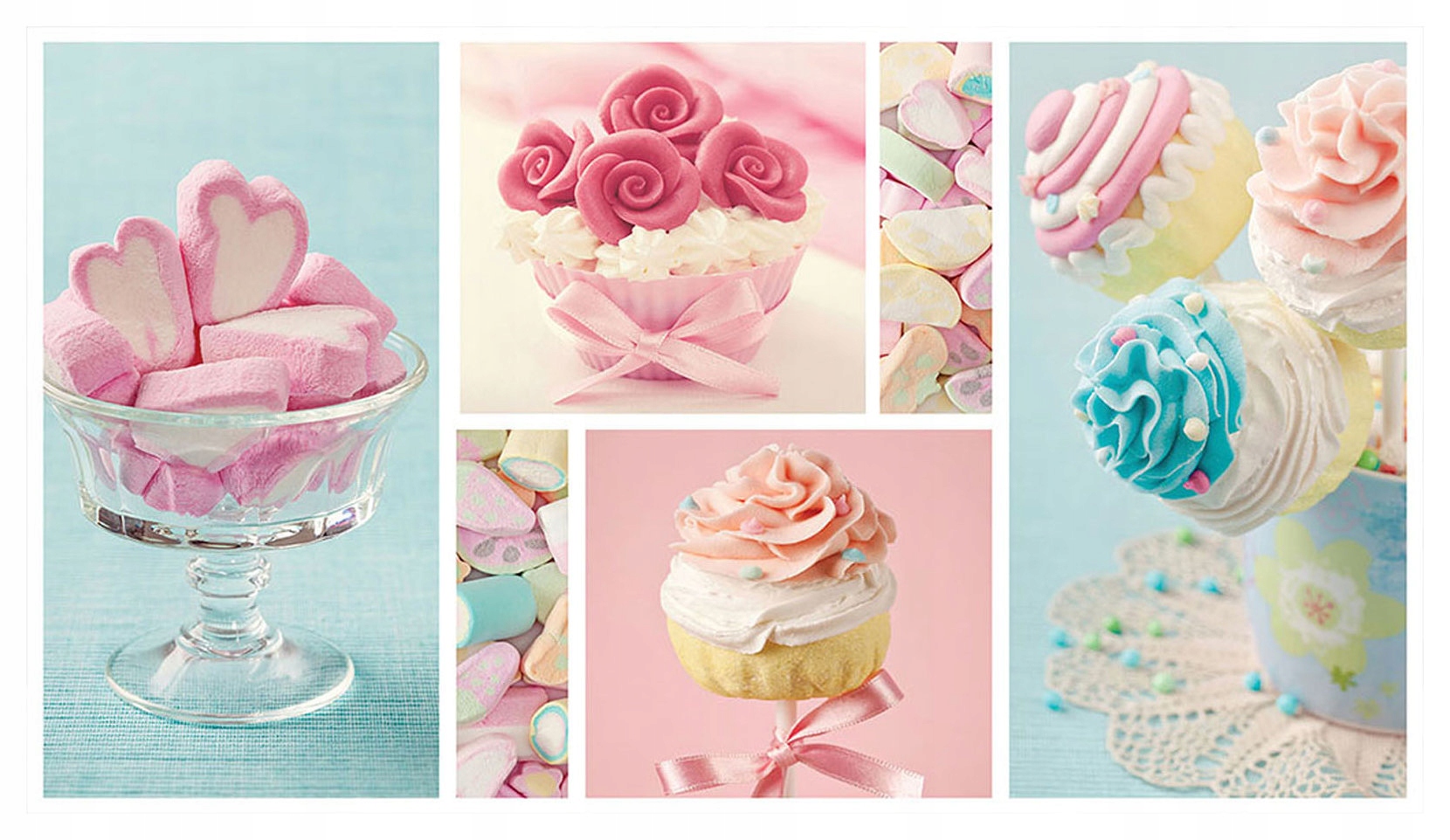 Fototapeta Bábovky růže krajkové pěnové 250x175 sladký svět stuha lepidlo