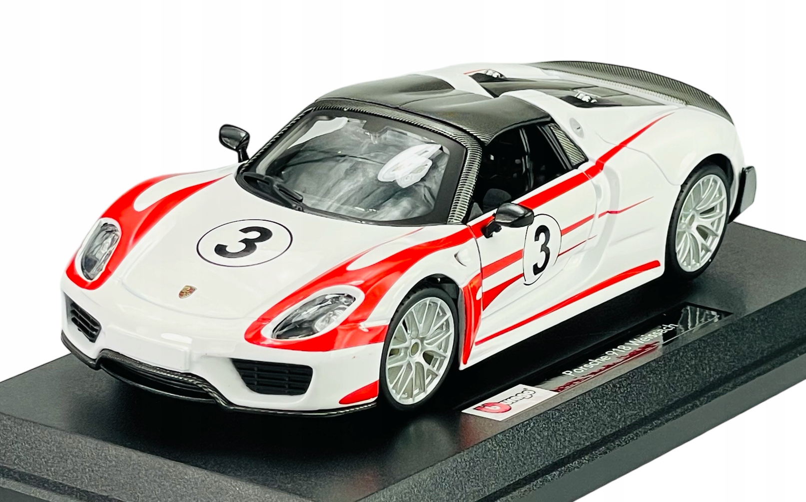Bburago Porsche 918 Weissach Bílá 1:24 Nový Kovový Model 28009