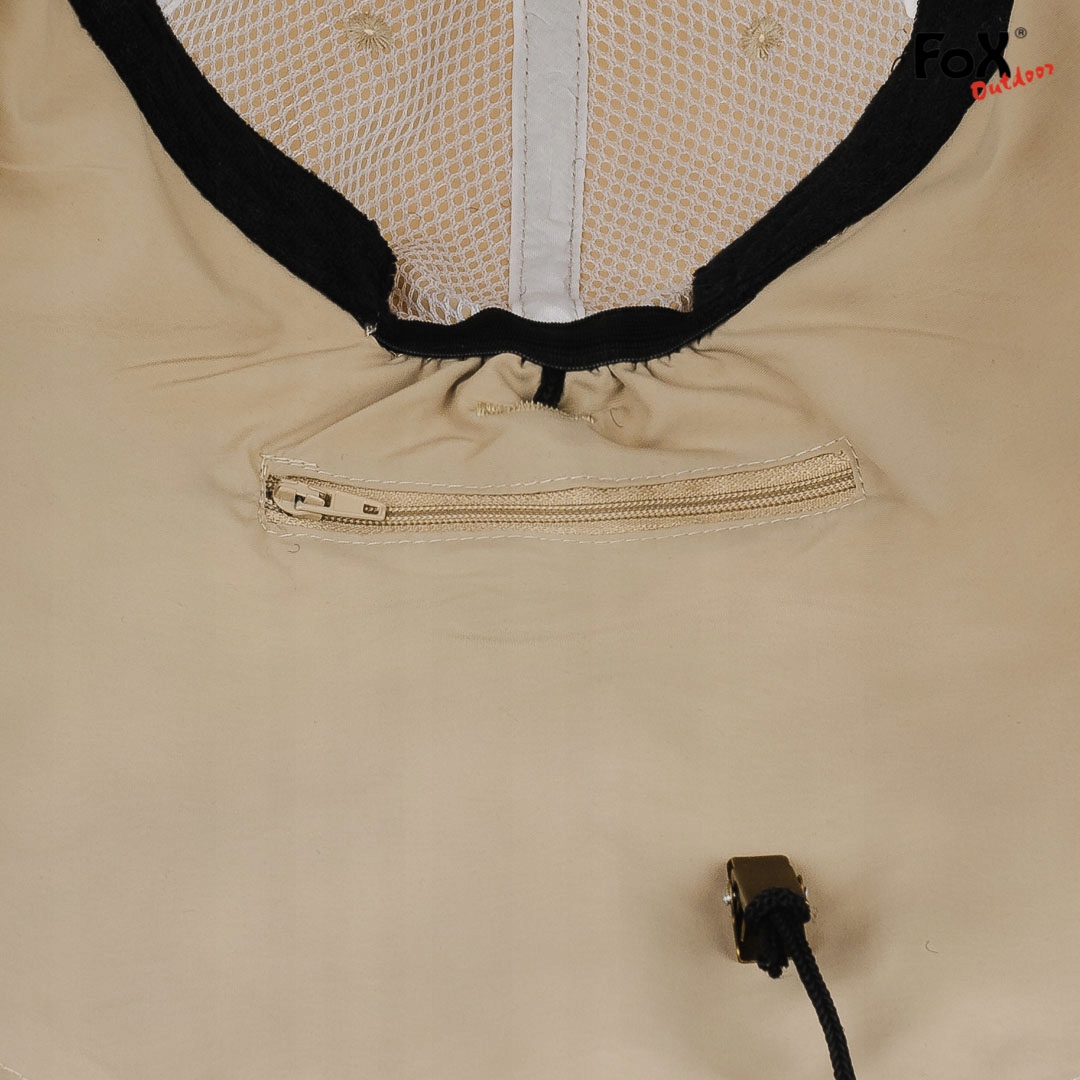 Pustynna CZAPKA SAHARA z NAKARCZKIEM - KHAKI Wzór dominujący bez wzoru