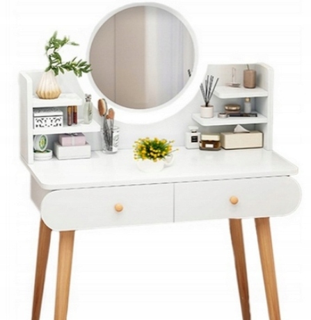 DUŻE TOALETKA KOSMETYCZNA Z LUSTREM MAKIJAŻU Z OŚWIETLENIEM DZIEWCZYNKI LED