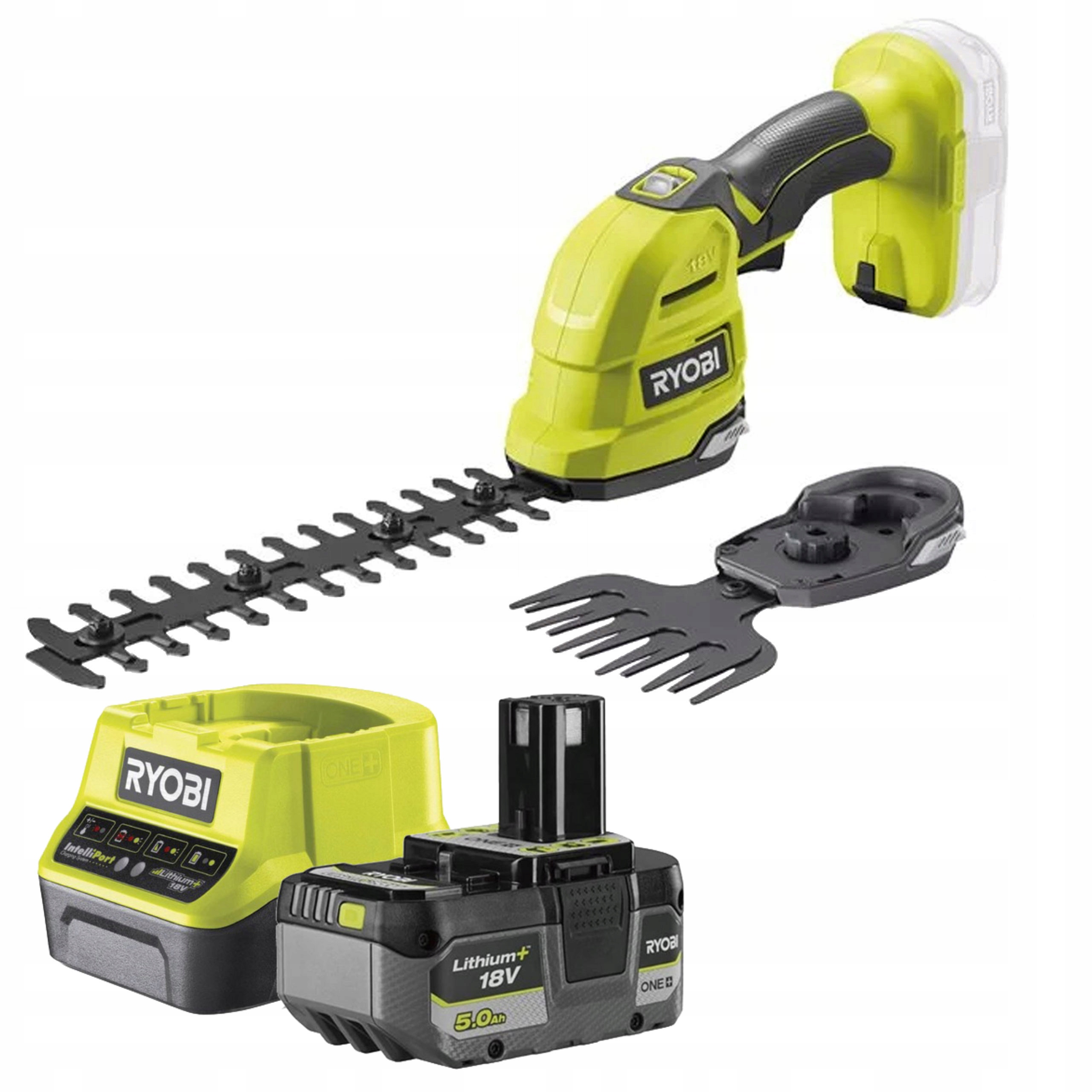 Akumulátorové Nožnice Ryobi Na Kríky Živého Plotu Trávy 18V 5Ah nabíjanie