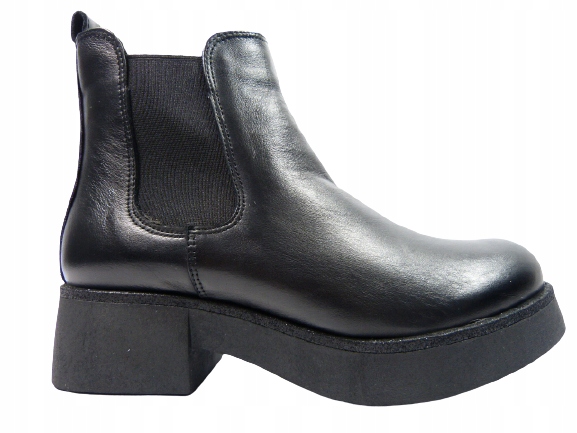 černé kotníkové boty s tlustou podrážkou zateplené přírodním beránkem Karino 37