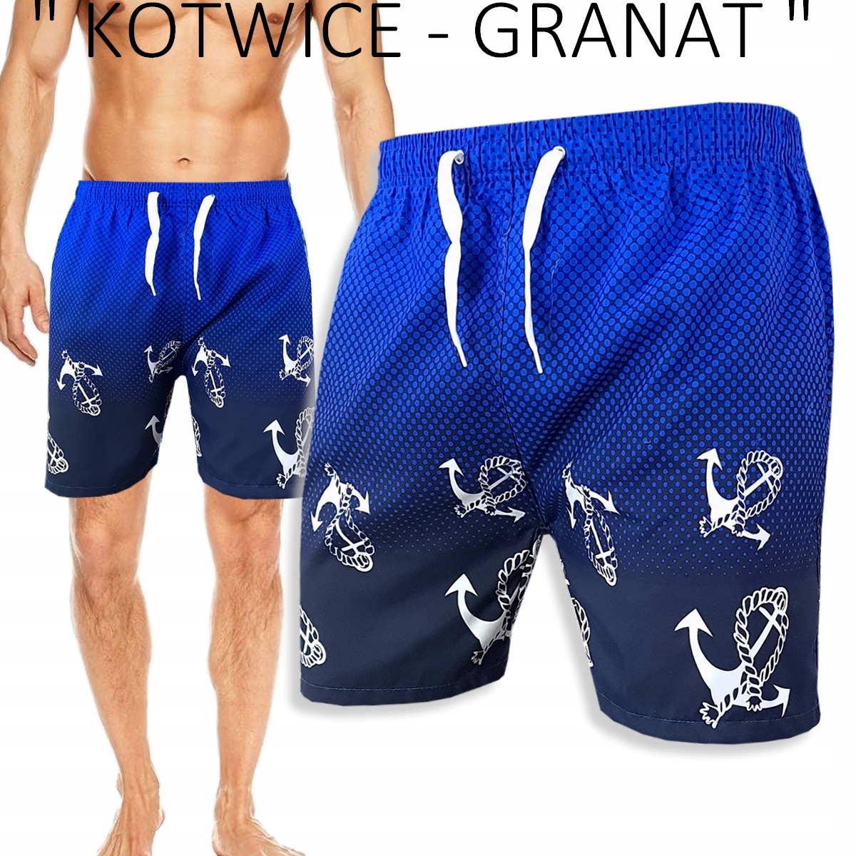 MĘSKIE SPODENKI KĄPIELOWE SZORTY DO PŁYWANIA SPODNIE KĄPIELÓWKI #L KTW Marka Cottonik