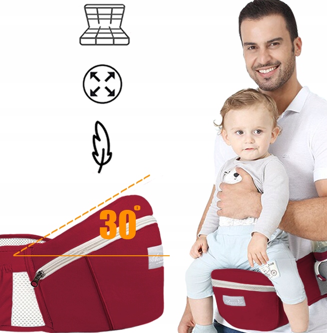 NOSIDEŁKO WIELOFUNKCYJNE 12W1 NOSIDŁO BIODROWE ERGONOMICZNE 20 KG PRZÓD TYŁ Maksymalna waga dziecka 20 kg