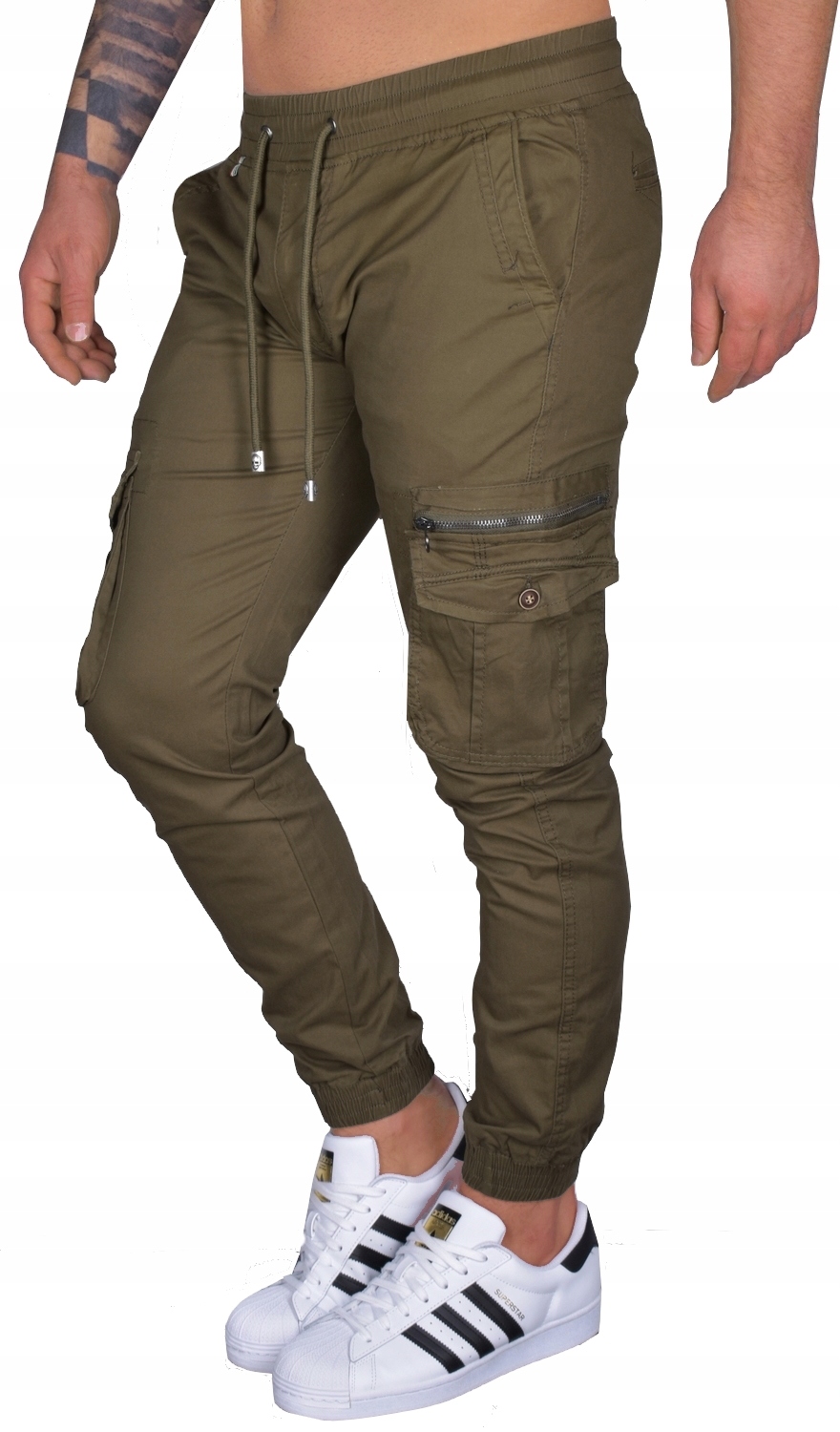 MĘSKIE BOJÓWKI SPODNIE ELASTYCZNE JOGGERY JAKOŚĆ Rozmiar L