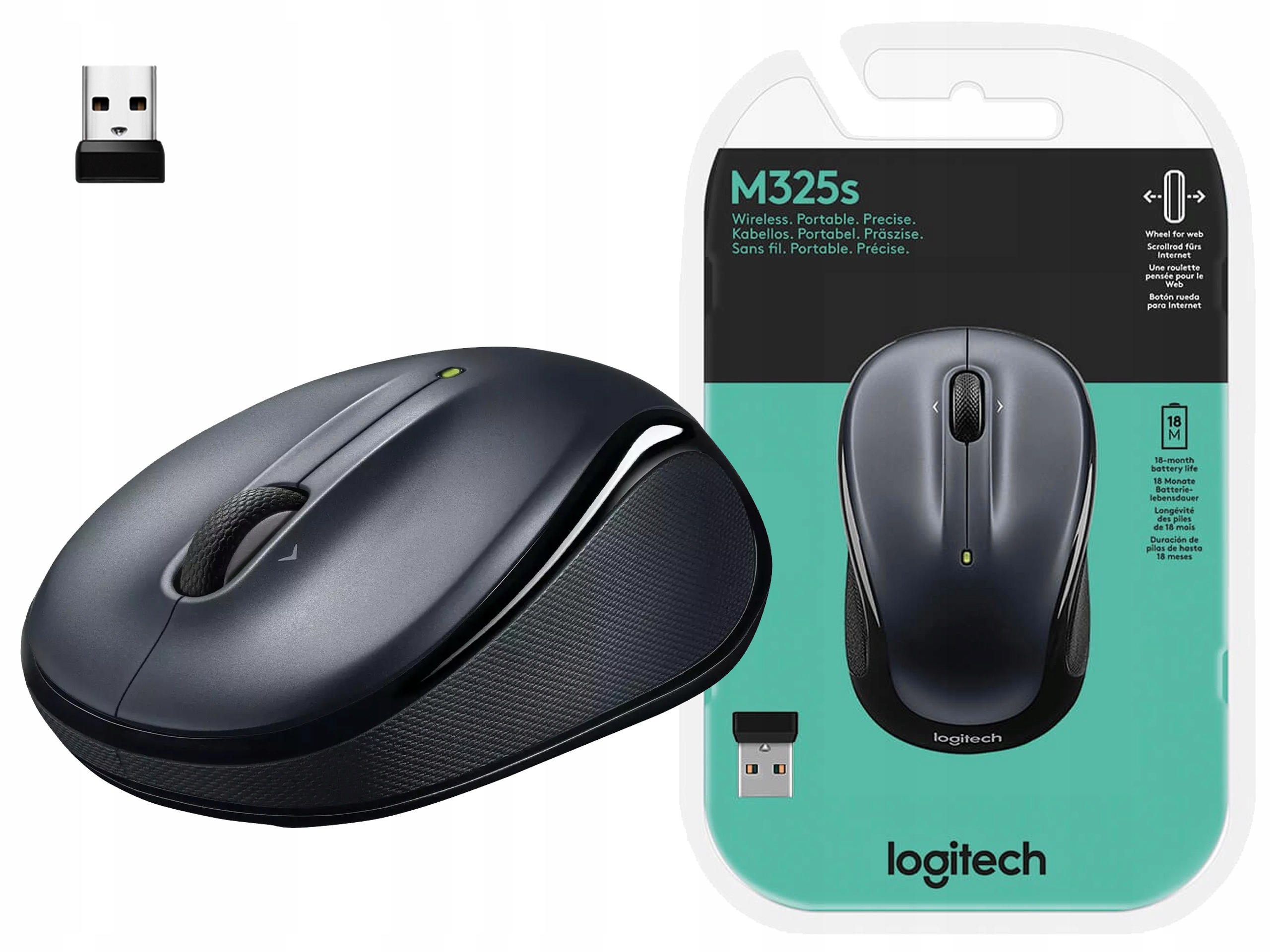 Bezprzewodowa mysz Logitech M325s M-325s gumowe boki 910-006812 do laptopa