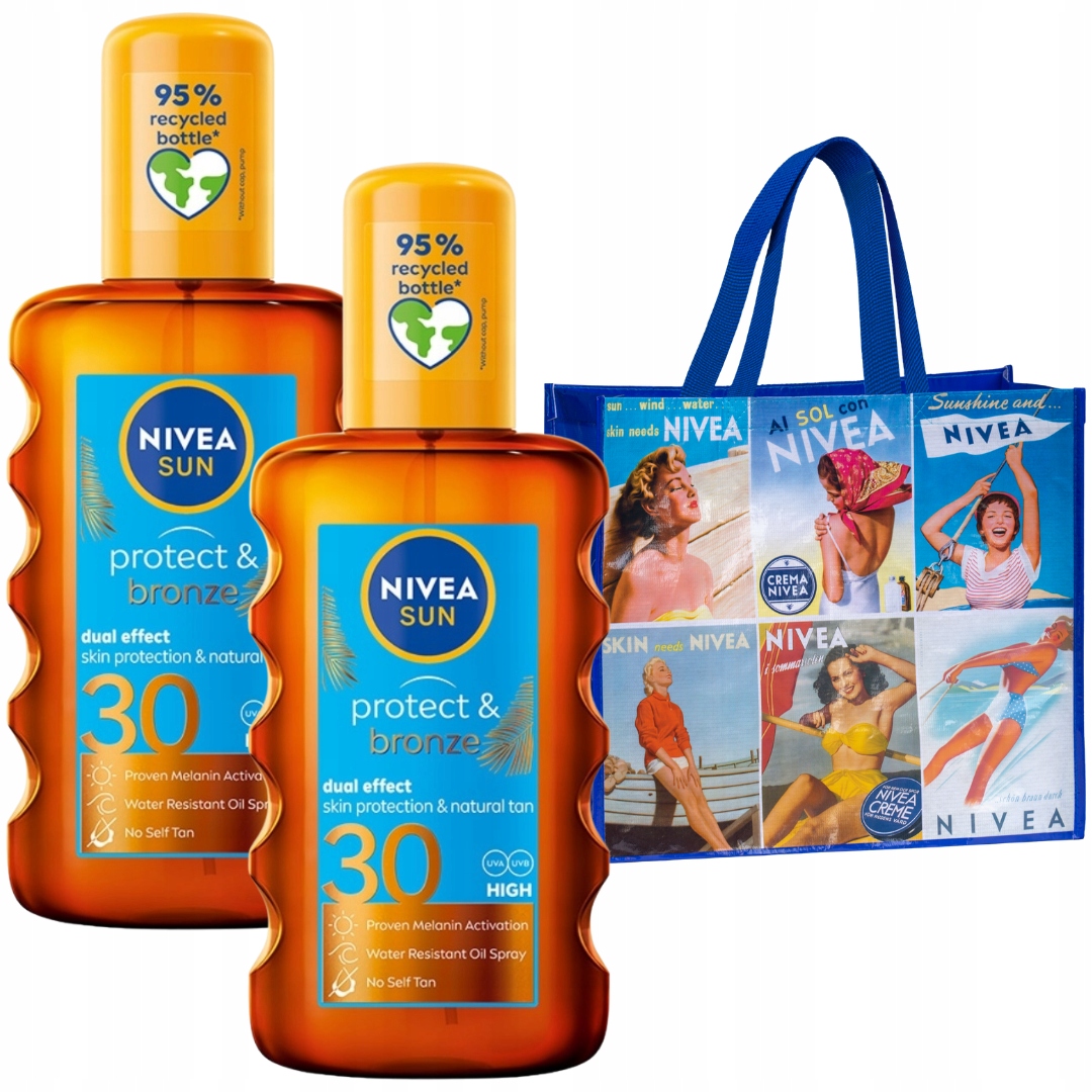 Nivea Sun Olej na opalování Protect & Bronze SPF30 2 x 200 ml Dárek