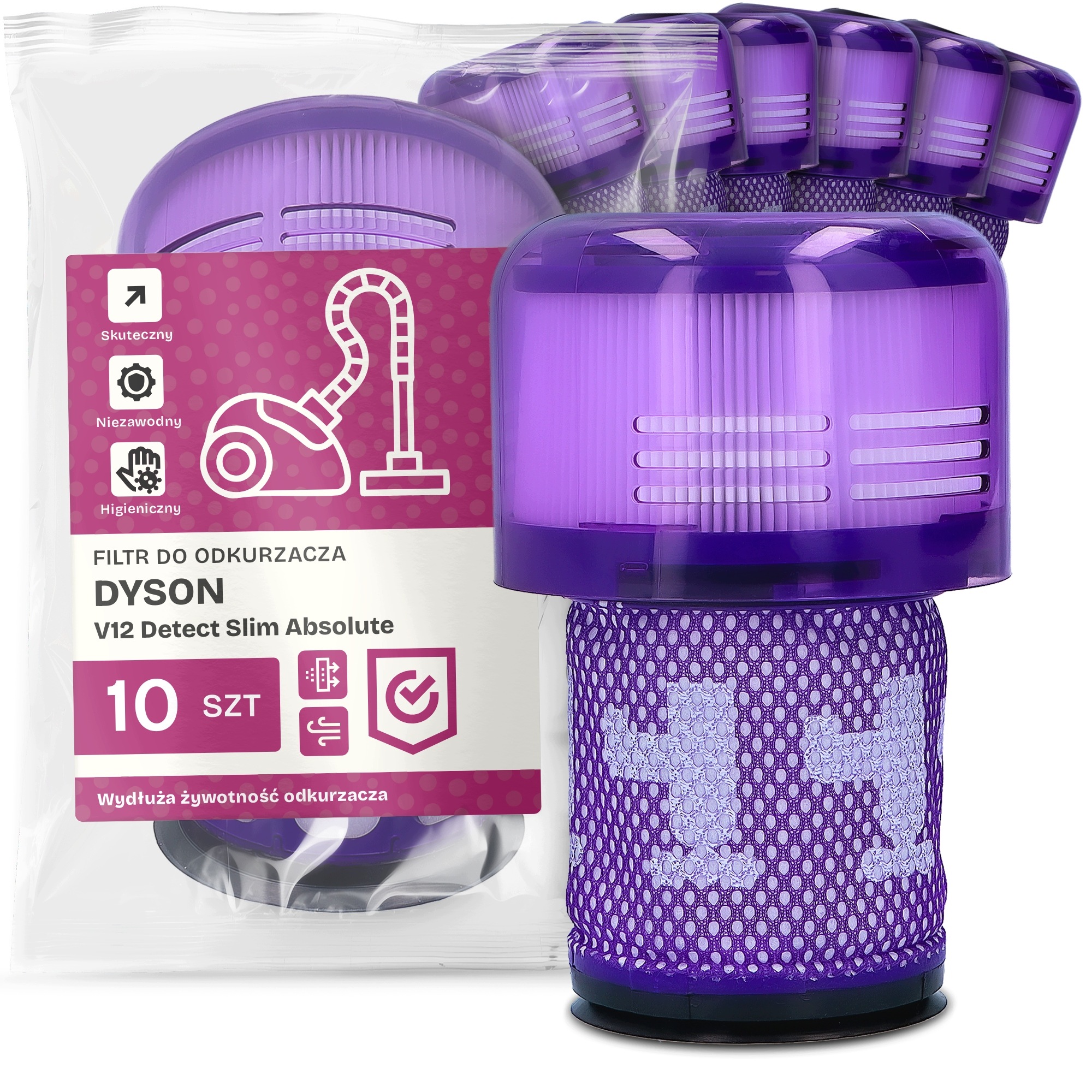 10 x Vzduchový Filtr Pro Vysavač Dyson V12 Detect Slim Absolute Hepa