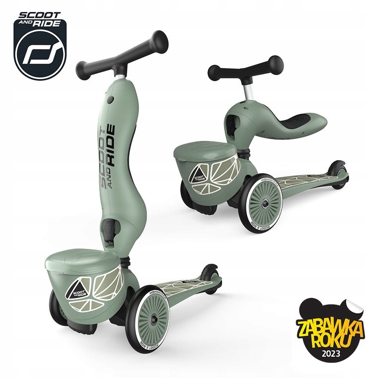 Scootandride Highwaykick 1 Lifestyle 2w1 Jeździk i hulajnoga 1-5 l. Green L