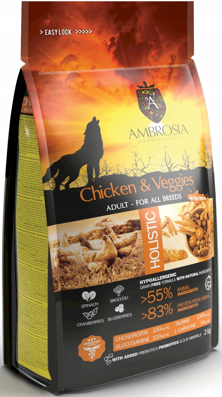 Karma dla psa Ambrosia Kurczak i Warzywa 12kg