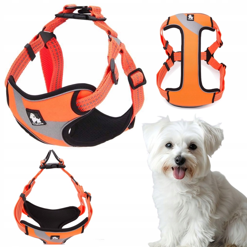 Levně Obojky Pro Psa Typu Step-in Lehké Reflexní Truellove Daily Plus Oranžové S