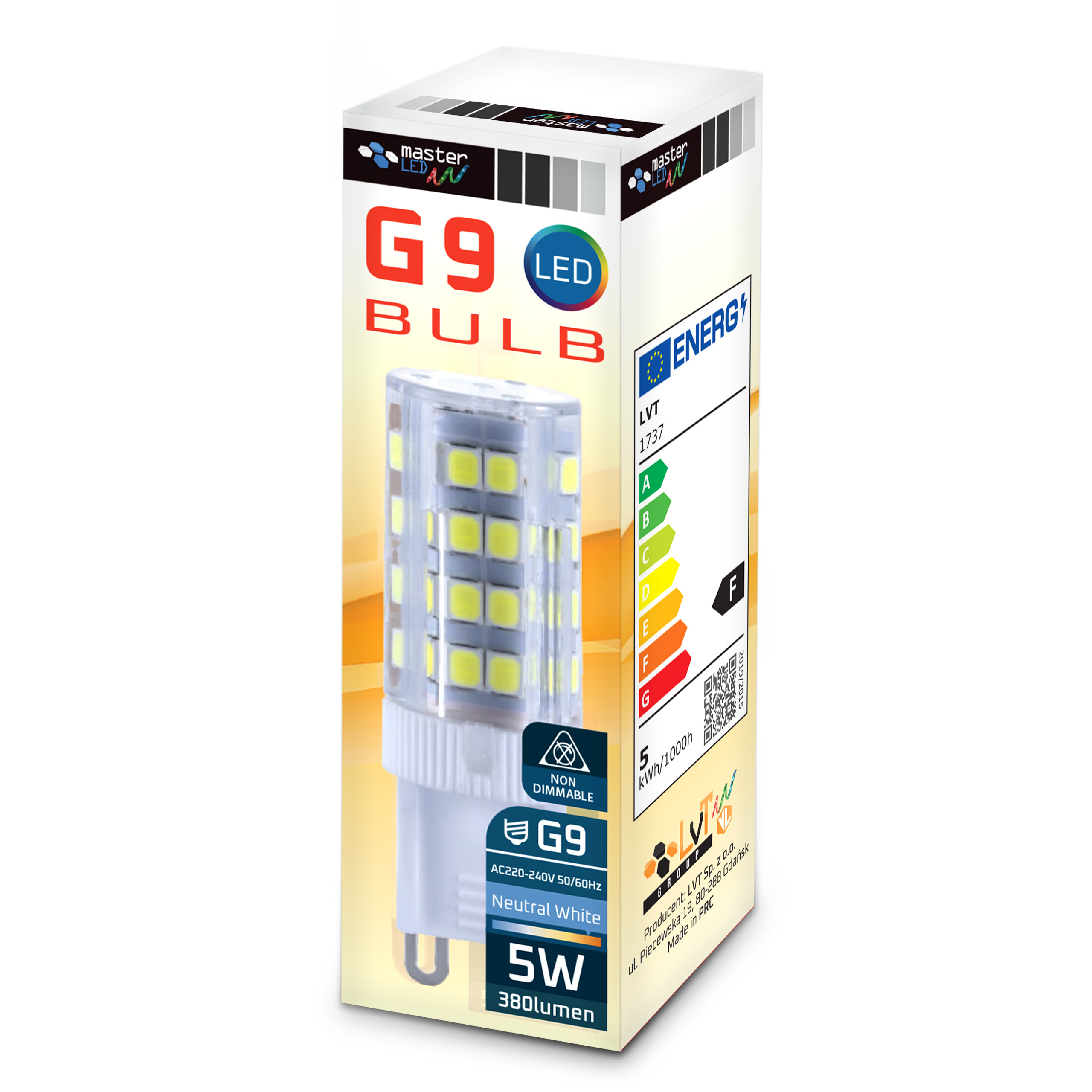 10x Żarówka G9 LED 5W 2700K do żyrandoli MASTER LED ciepły Marka Masterled