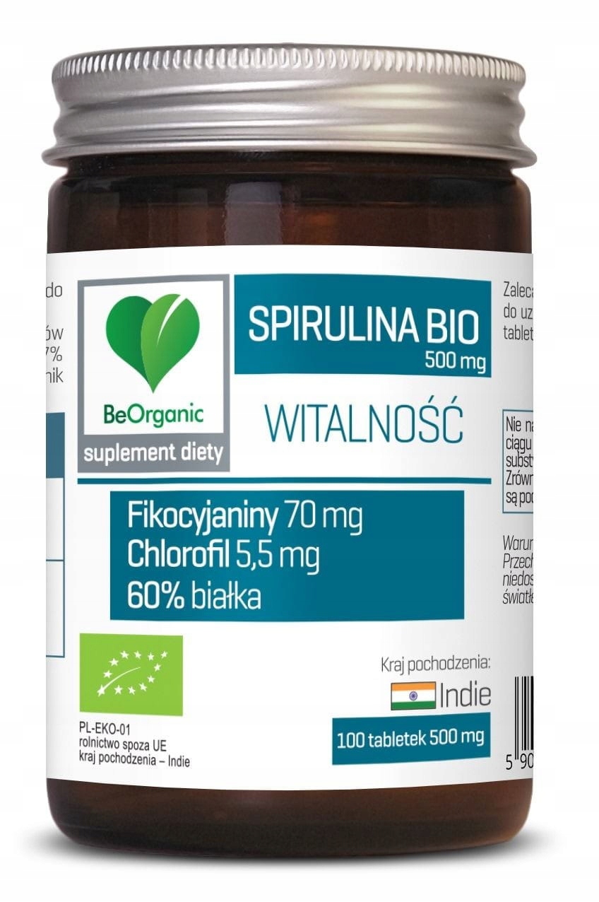 Spirulina Bio (500 mg) 100 Tabletek Be Organic