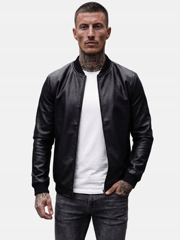 Czarna skórzana Kurtka męska 11Z8015 Denley_L