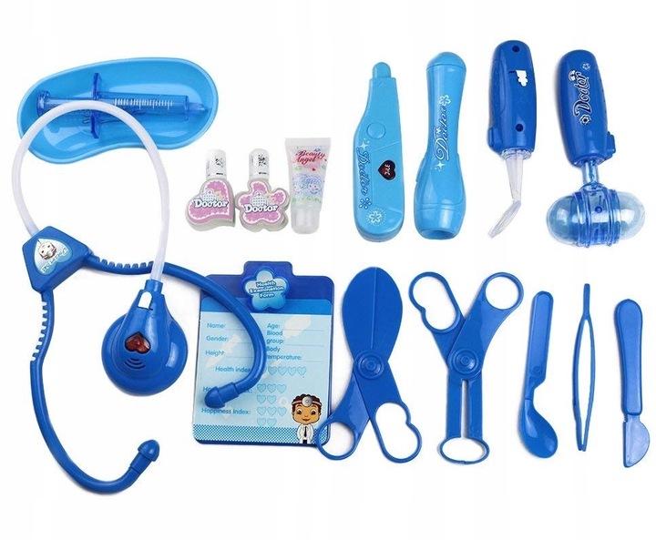Duży zestaw lekarz doktor w walizce 16 elementów