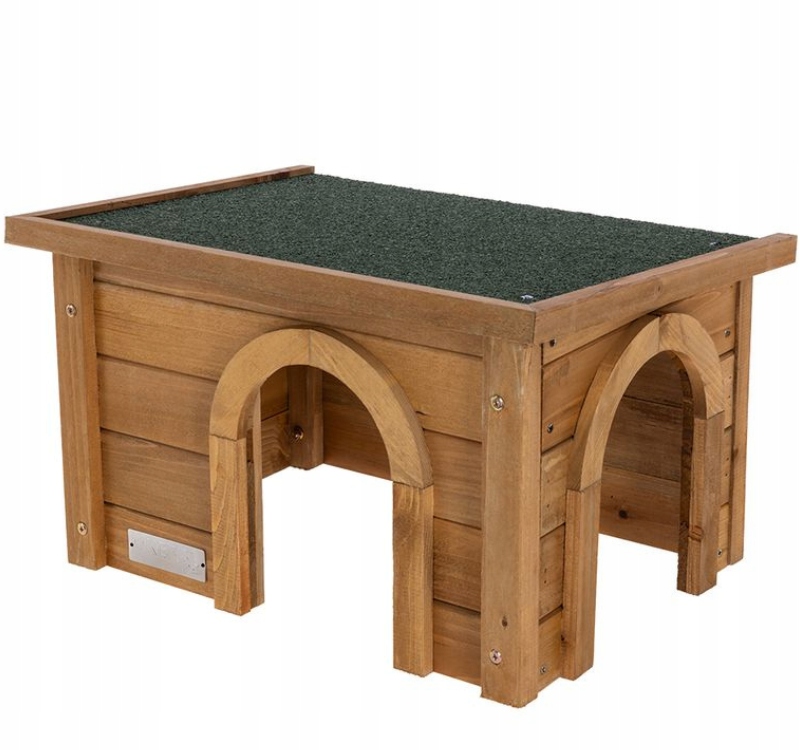 Kerbl Dřevěný domeček do zahradního domu pro králíka a kávu prasátka 45x32x27 cm