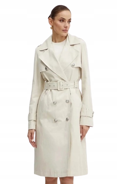 Guess Klasický Béžový Trenčkot S Páskem XL Gme