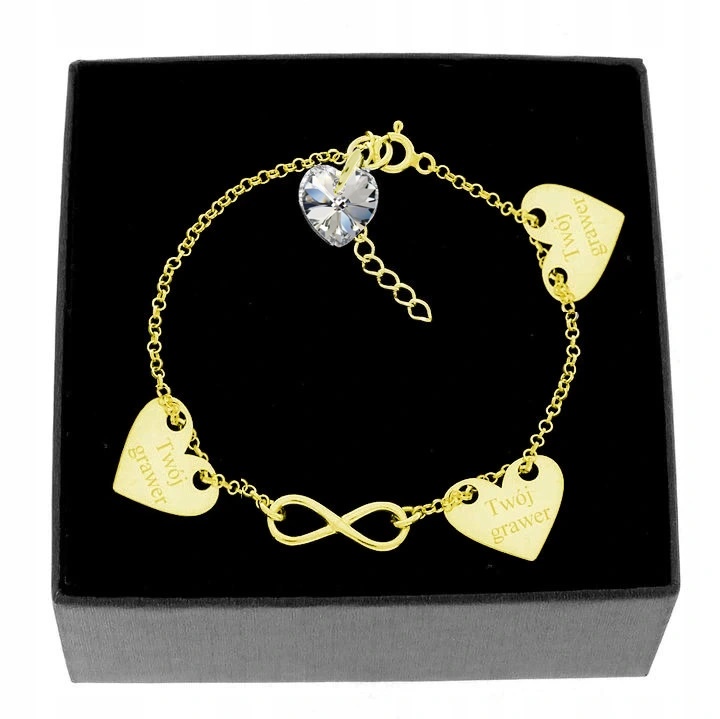 

Grawer Serca Infinity Kr. Swarovski Bransoletka Zł