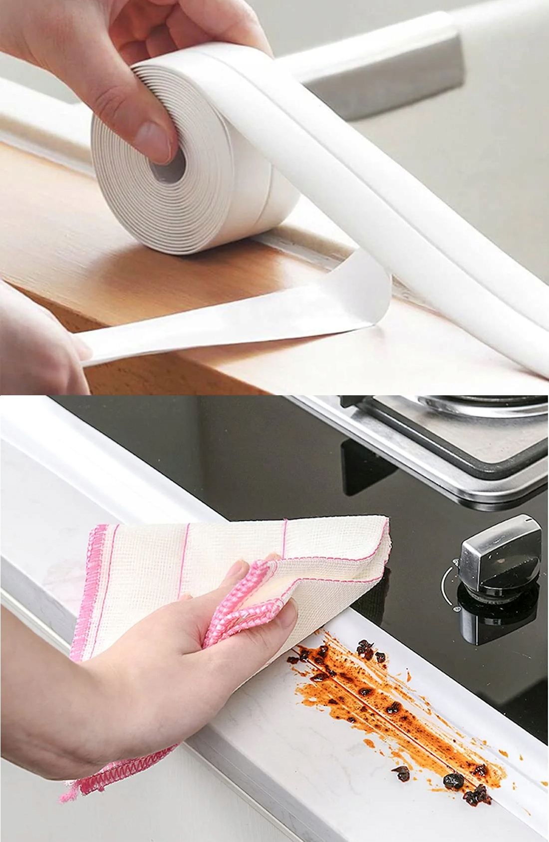 TAŚMA USZCZELNIAJĄCA DO WANNY BRODZIKA UMYWALKI ŁAZIENKI KUCHNI BLATU OKIEN Kolor biały