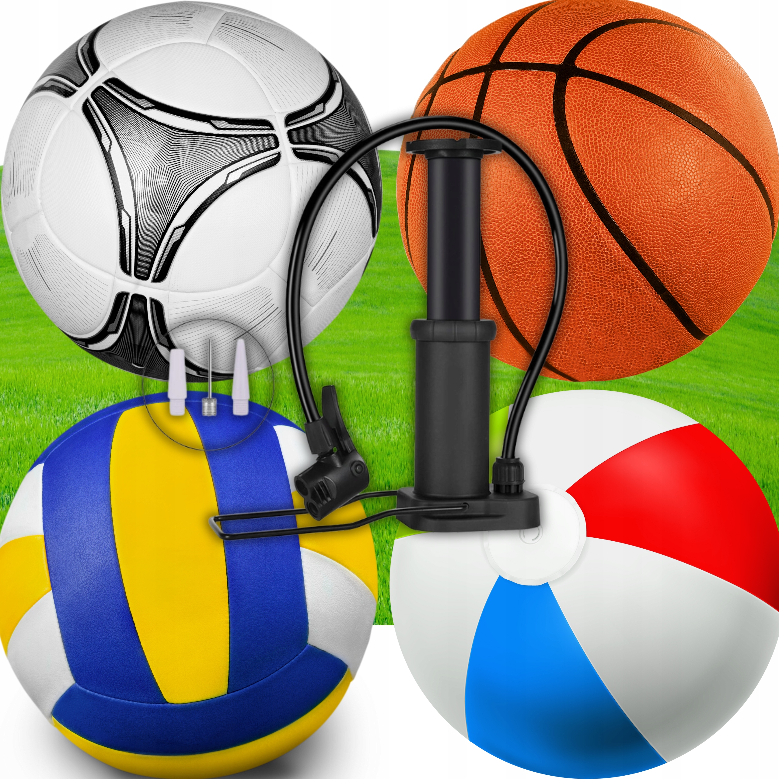 POMPKA ROWEROWA DO PIŁEK BASENU ROWERU MATERACA Z WĘŻYKIEM RĘCZNA +KOŃCÓWKI Kolor dominujący czarny