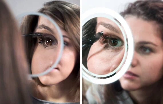 LUSTRO Z OŚWIETLENIEM LED DO SALONU MAKIJAŻU RUKE Materiał ramy brak ramy nie dotyczy