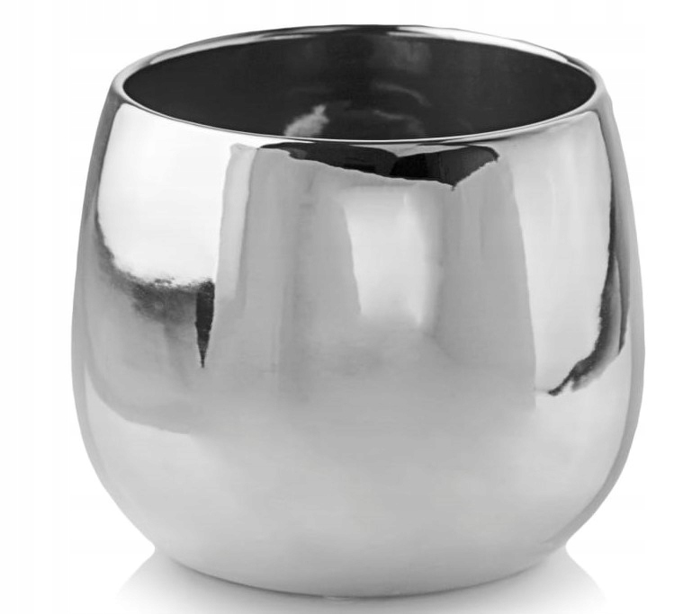 

Doniczka Osłonka Ceramiczna Srebrna 13 CM Doniczki