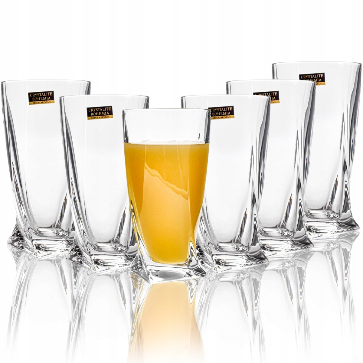 Szklanki LONG DRINK 350ml Bohemia Quadro 6 szt kpl