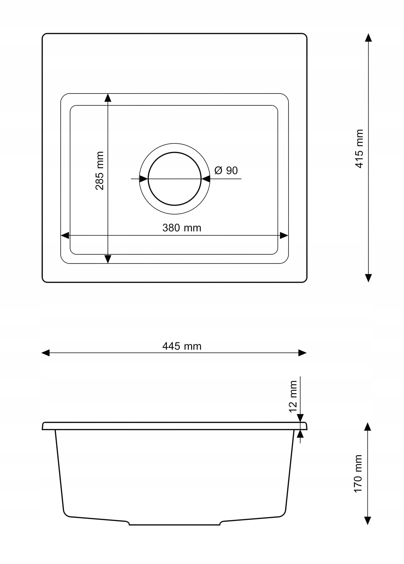 ZLEWOZMYWAK GRANITOWY ZESTAW CZARNY BATERIA KUCHENNA KRAN SYFON TEOR Rodzaj wpuszczany