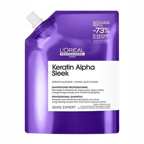 L'Oréal Professionnel Paris Keratin Alpha Sleek Refill Šampon 500 ml