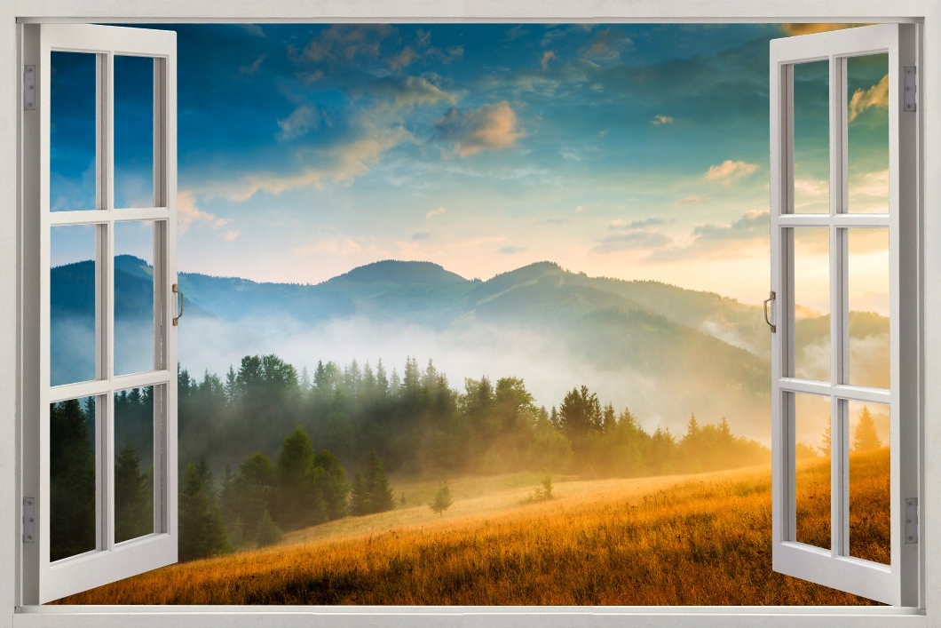 

Obraz widok przez okno góry tatry zakopane 70x50