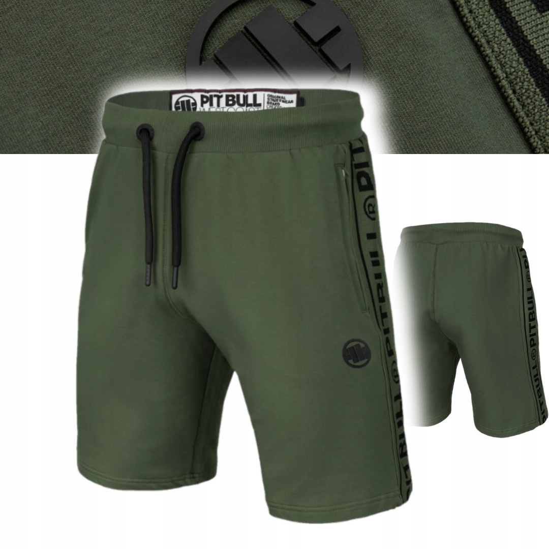 Pitbull West Coast Shorts Pánské Kraťasy French Terry Byron Olivové S