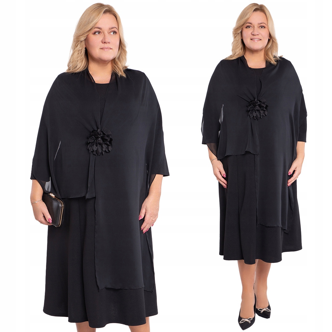 Černé šaty se šálou 64