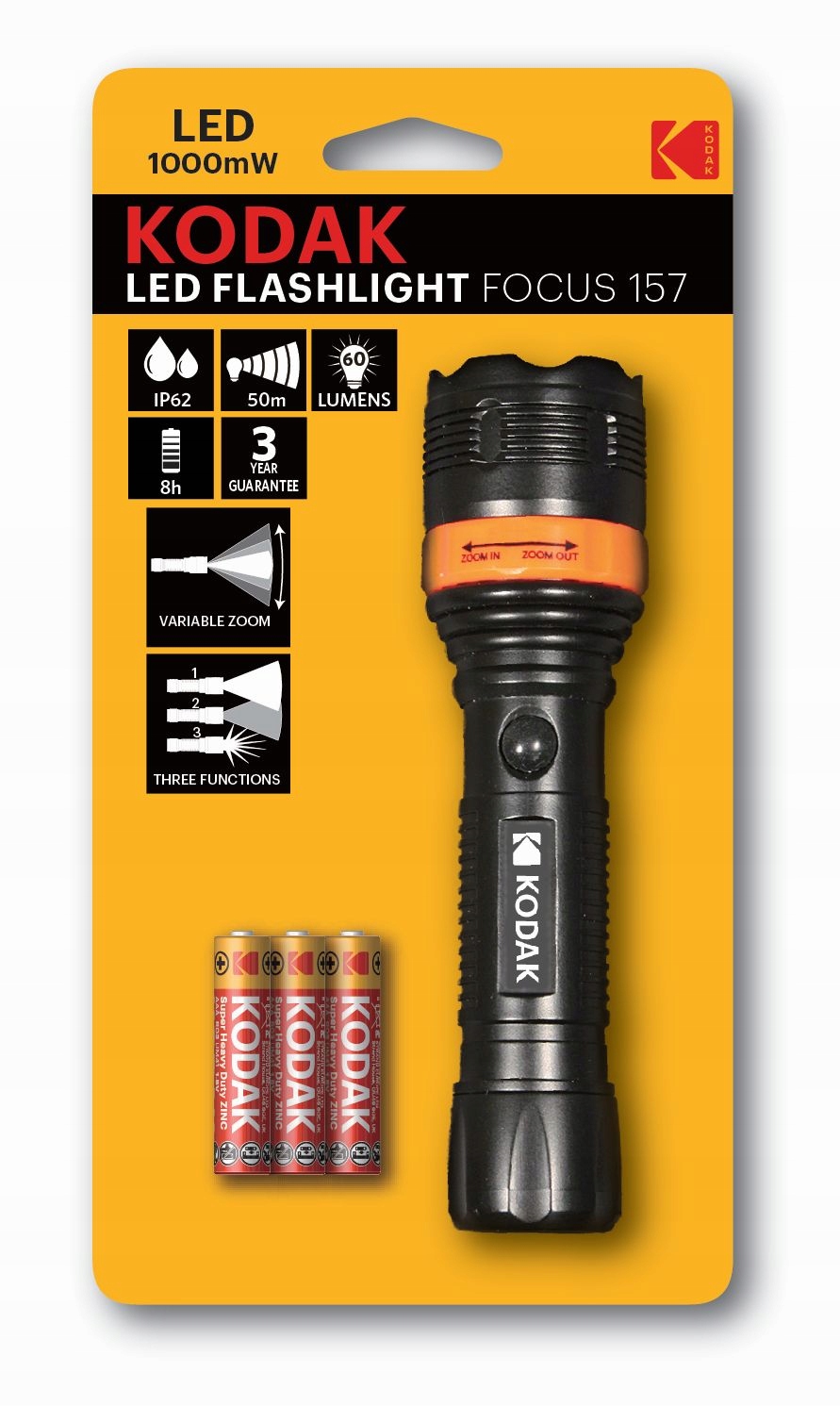 

Kodak Latarka turystyczna led Focus 157+3 baterie