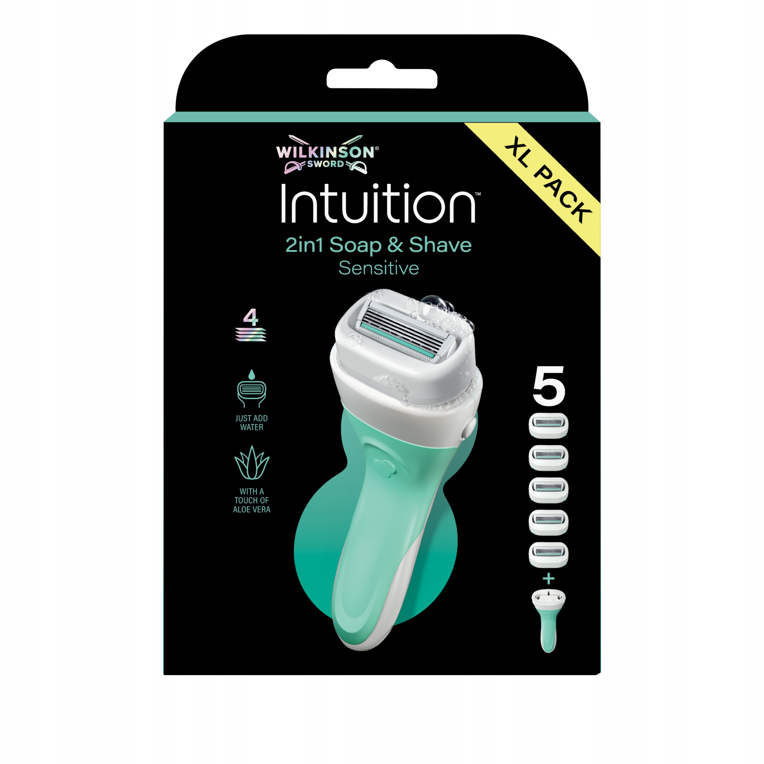 Wilkinson Sword Intuition 2w1 Soap & Shave Sensitive maszynka + 5 wkładów