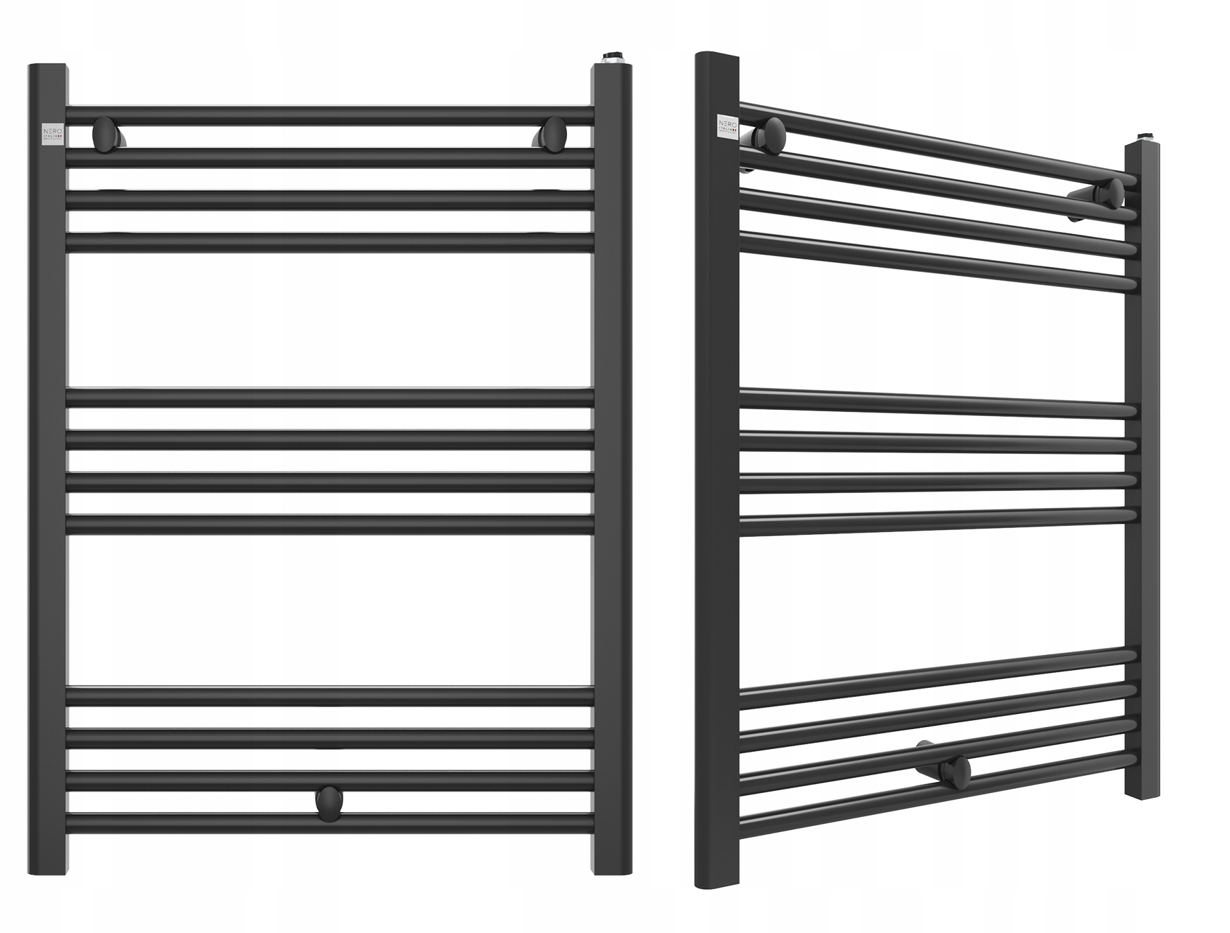Kúpeľňový Kaloryfer 80/60 cm Čierny Rebríkový Ohrievač Moderný Puerto