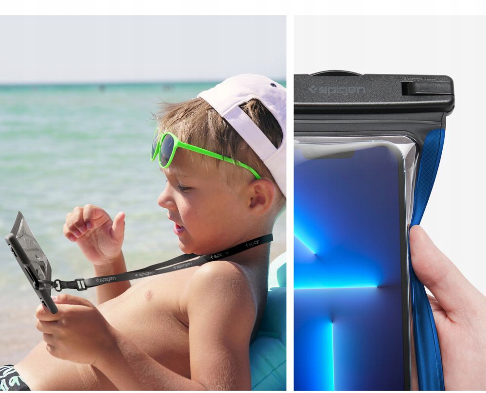 SPIGEN WODOODPORNE WODOSZCZELNE ETUI CASE IPX8 NA TELEFON KAJAK PLAŻĘ BASEN Kolekcja Waterproof