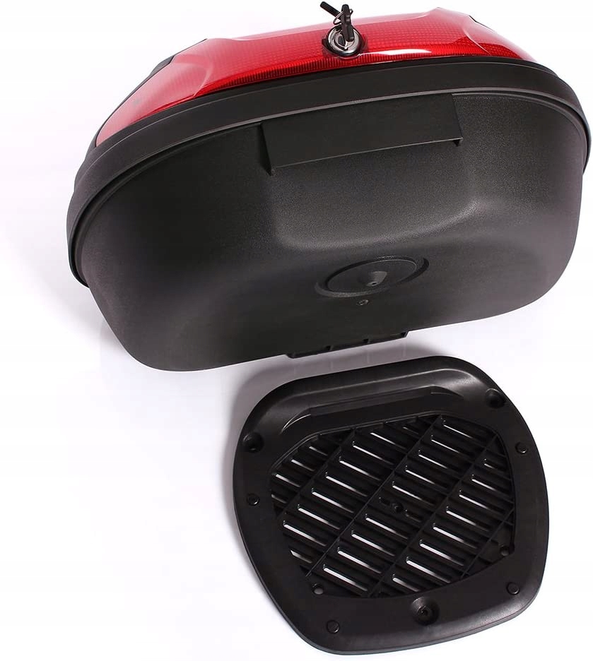 KUFER BAGAŻNIK 48L KASK SKUTER MOTOCYKL + PŁYTA Monolock Motor NA 2 KASKI Materiał polimer
