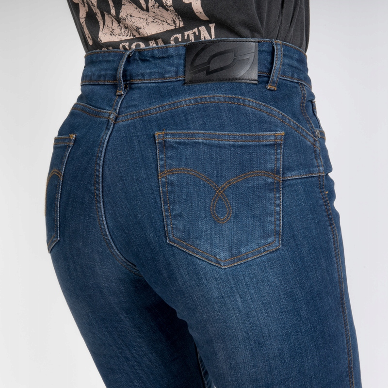 OZONE JEANSY MOTOCYKLOWE DAMSKIE STRIKER LADY SLIM FIT WASHED BLUE 34/30 Rozmiar 34/30