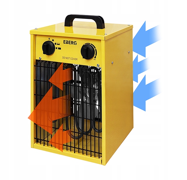 Nagrzewnica elektryczna EBERG dmuchawa farelka grzejnik termostat moc 3kW Marka EBERG