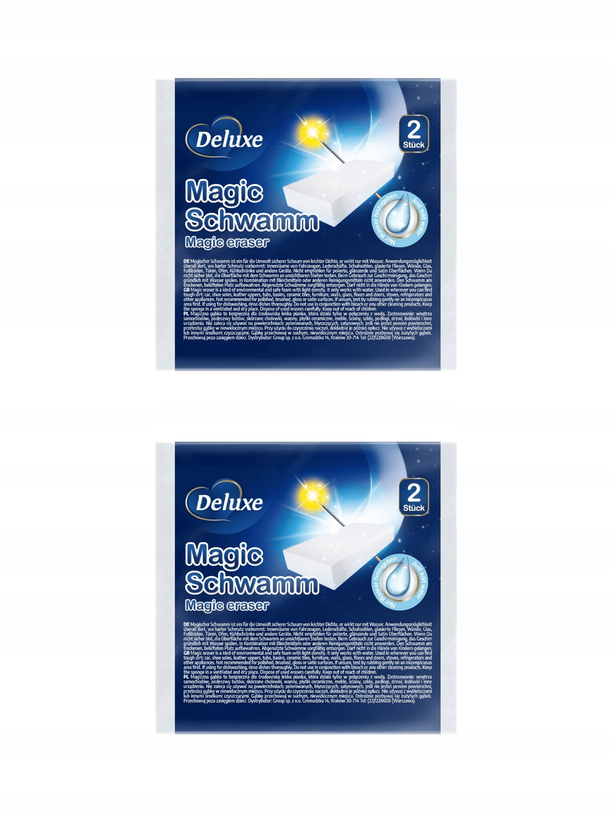 

Deluxe magiczna gąbka do usuwania zabrudzeń 2opak