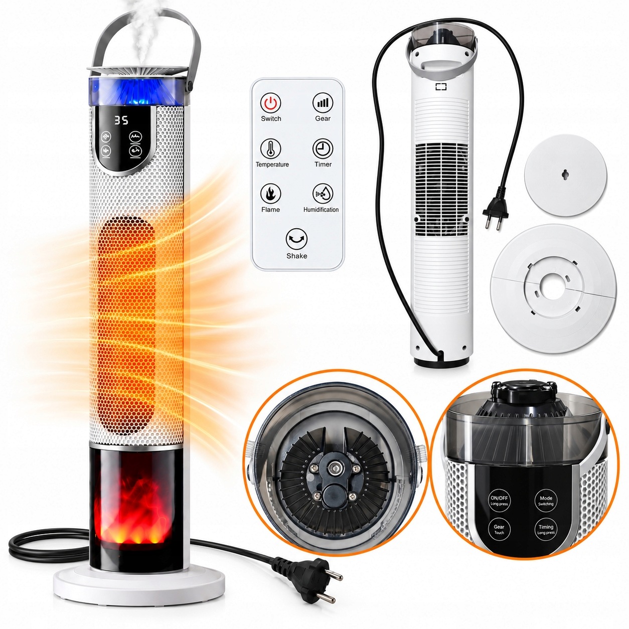 Termoventilátor elektrický sloupový ohřívač Farelka 2000W termostat