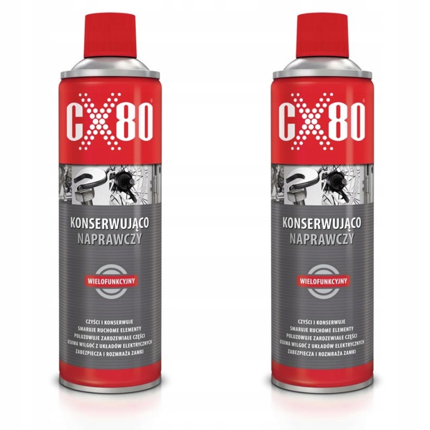 CX80 Preparat konserwująco naprawczy Smar spray do zawiasów 500 ml x2