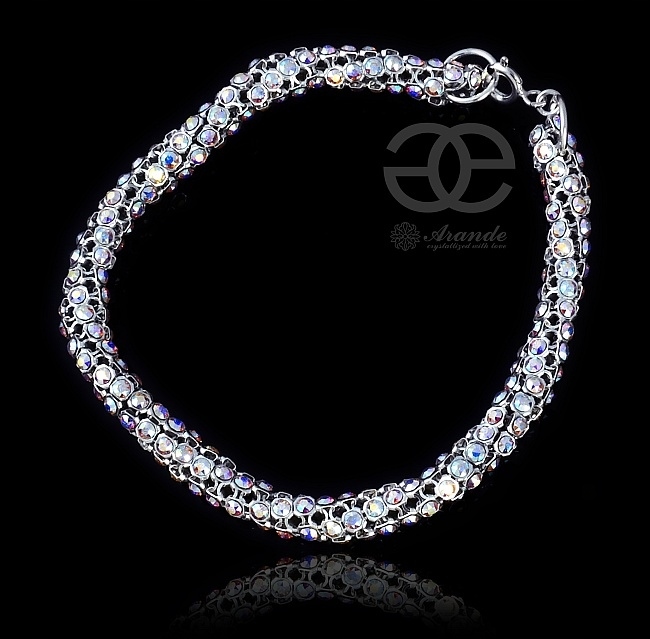 Náramek Krystaly Aurora Crystallized Stříbro Certifikát